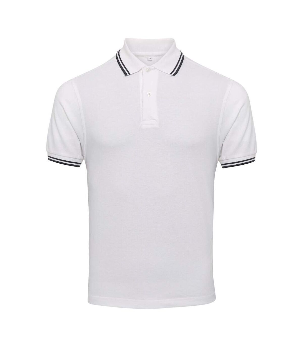 AWDis Mens Stretch Tipped Piqu Polo Shirt (White/Navy) - UTPC3155