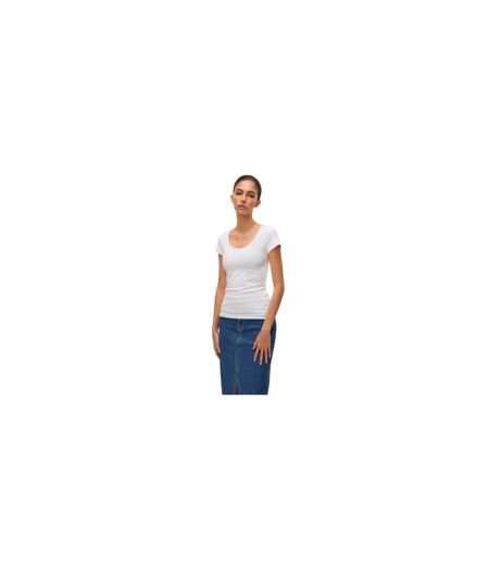 T-shirt Motif/style Uni Femme Blanc Vif Vero Moda