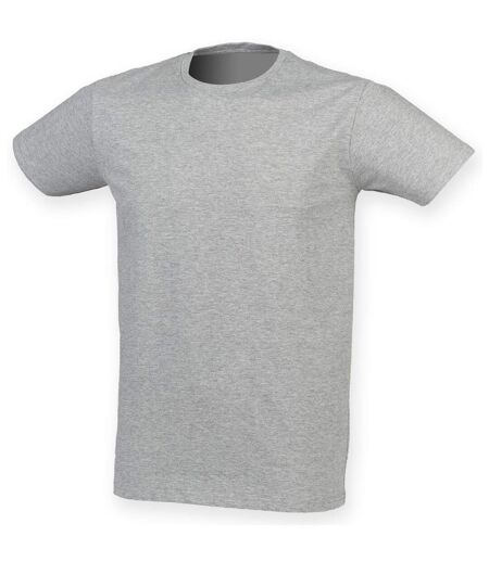 Skinni Fit Men Mens Feel Good Stretch Short Sleeve T-Shirt (Heather Grey) - UTRW4427
