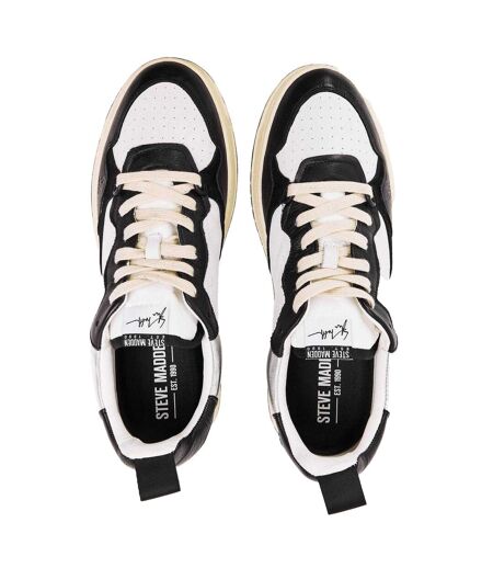 Mens Easton Trainers Black White Steve Madden