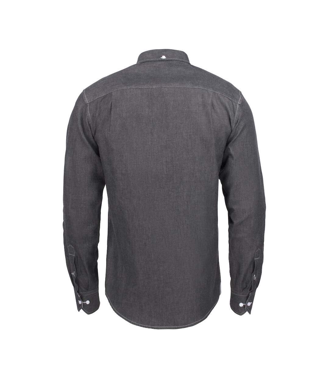 James Harvest Mens Jupiter Denim Look Shirt (Black)