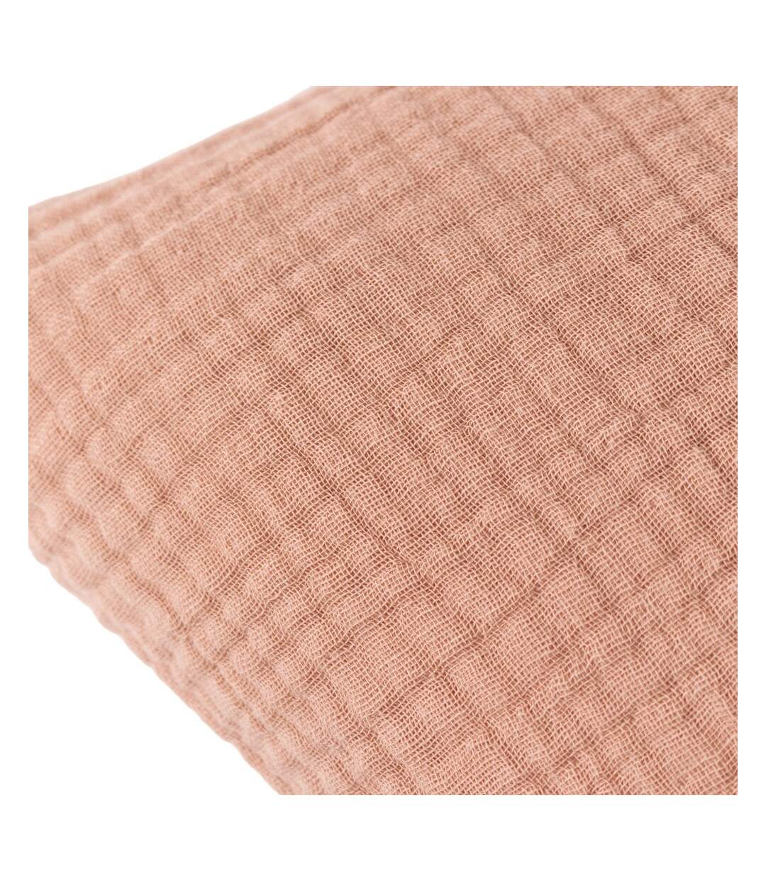 Lark cotton crinkled cushion cover 45cm x 45cm pink clay Yard-2