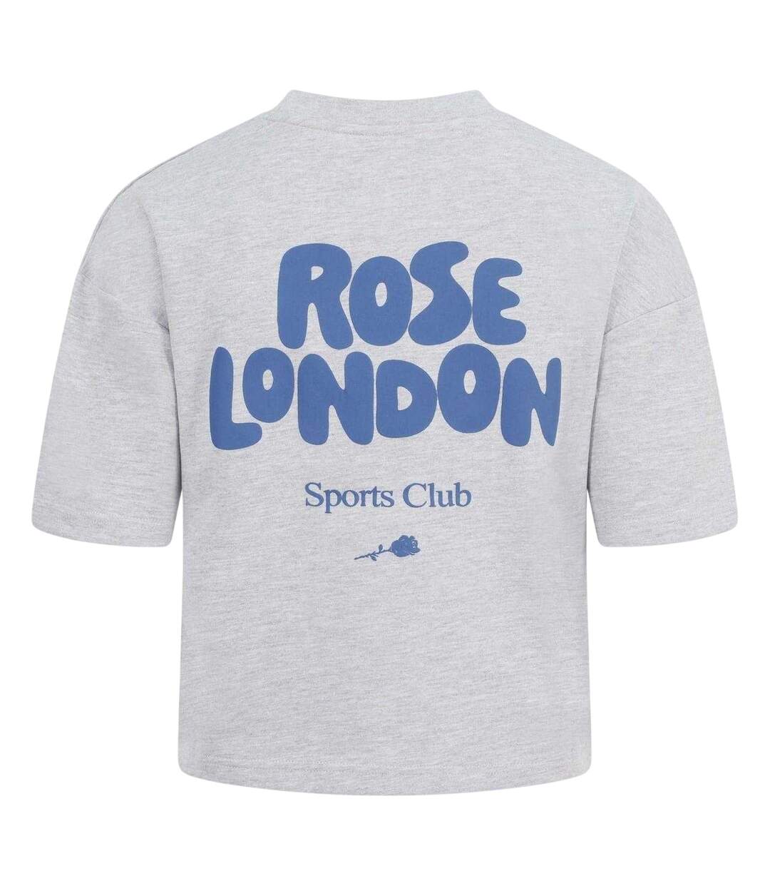 Womens/ladies All Love Crop T-shirt Grey Marl Rose London-2