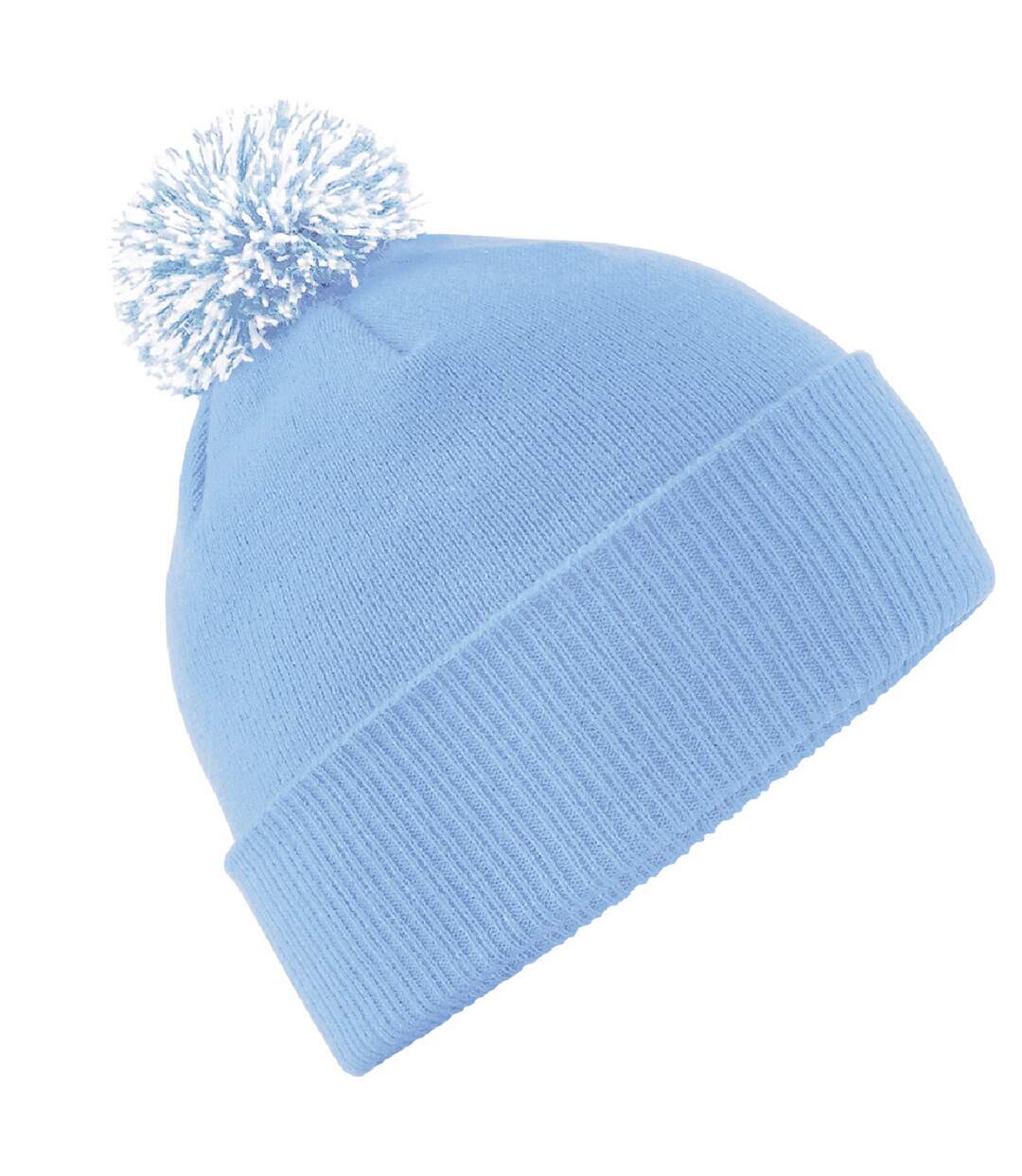Bonnet Snowstar Unisexe Bleu Ciel Blanc Beechfield-1