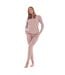 Ensemble De Pyjama Long Motif/style Côtelé Femme Taupe Keanu-2