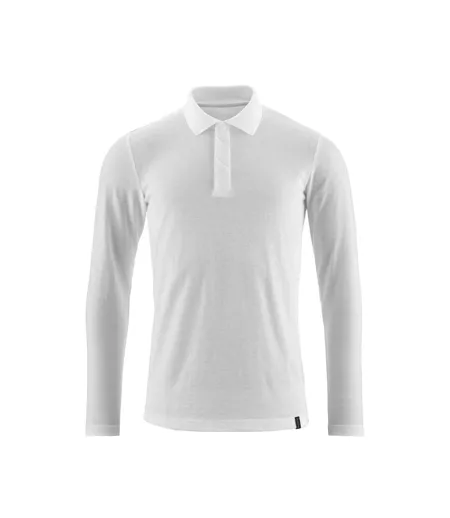 Mens Crossover Long-sleeved Polo Shirt White Mascot