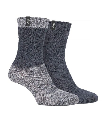 2 Pack Women's Wool Blend Cable Knit Boot Socks, Outdoor Socks