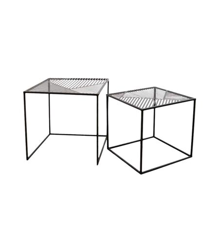 Tables gigognes en métal carrées (Lot de 2) Riga