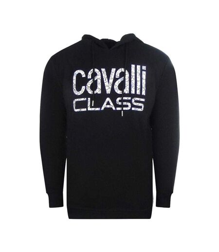 Sweat À Capuche Motif/style Floral Homme Noir Cavalli Class