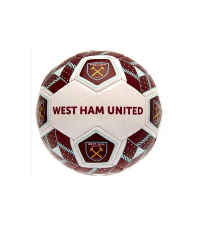 West Ham United FC - Ballon de foot (Blanc / Bordeaux) (Taille 3) - UTSG22427