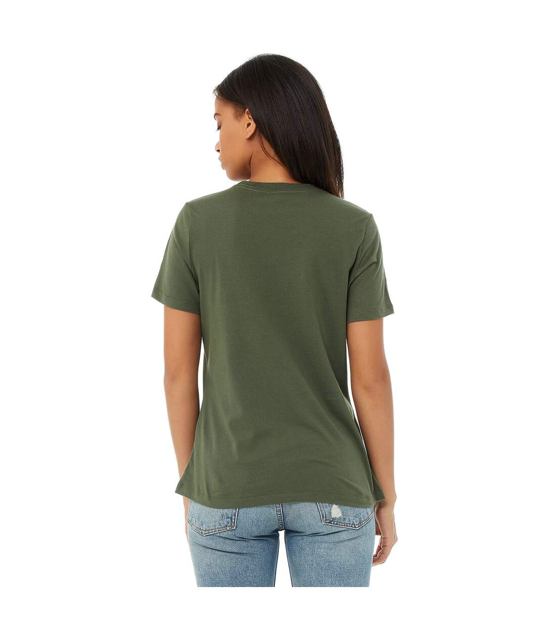 T-shirt Femme Vert Kaki Bella + Canvas-3