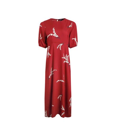 Womens/ladies everly printed eco viscose dress red Weird Fish