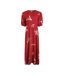 Womens/ladies everly printed eco viscose dress red Weird Fish