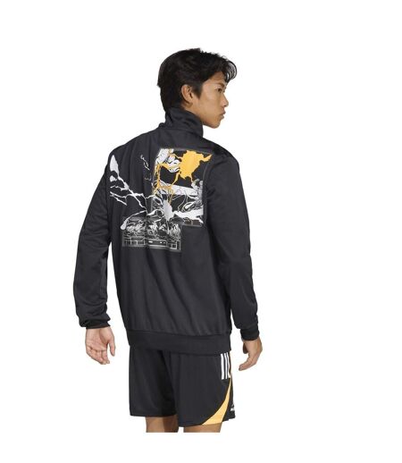 Mens Polyester Tracksuit Top Black Adidas