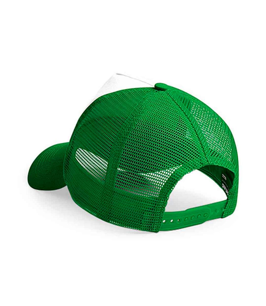 Casquette trucker adulte vert / blanc Beechfield-2