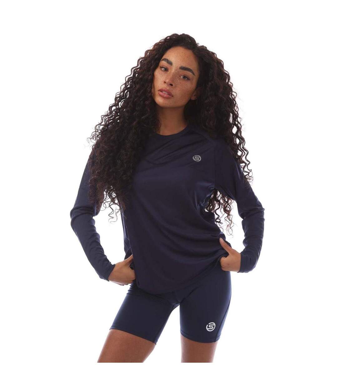 T-shirt Manches Longues Series-3 Femme Bleu Marine Skins-1