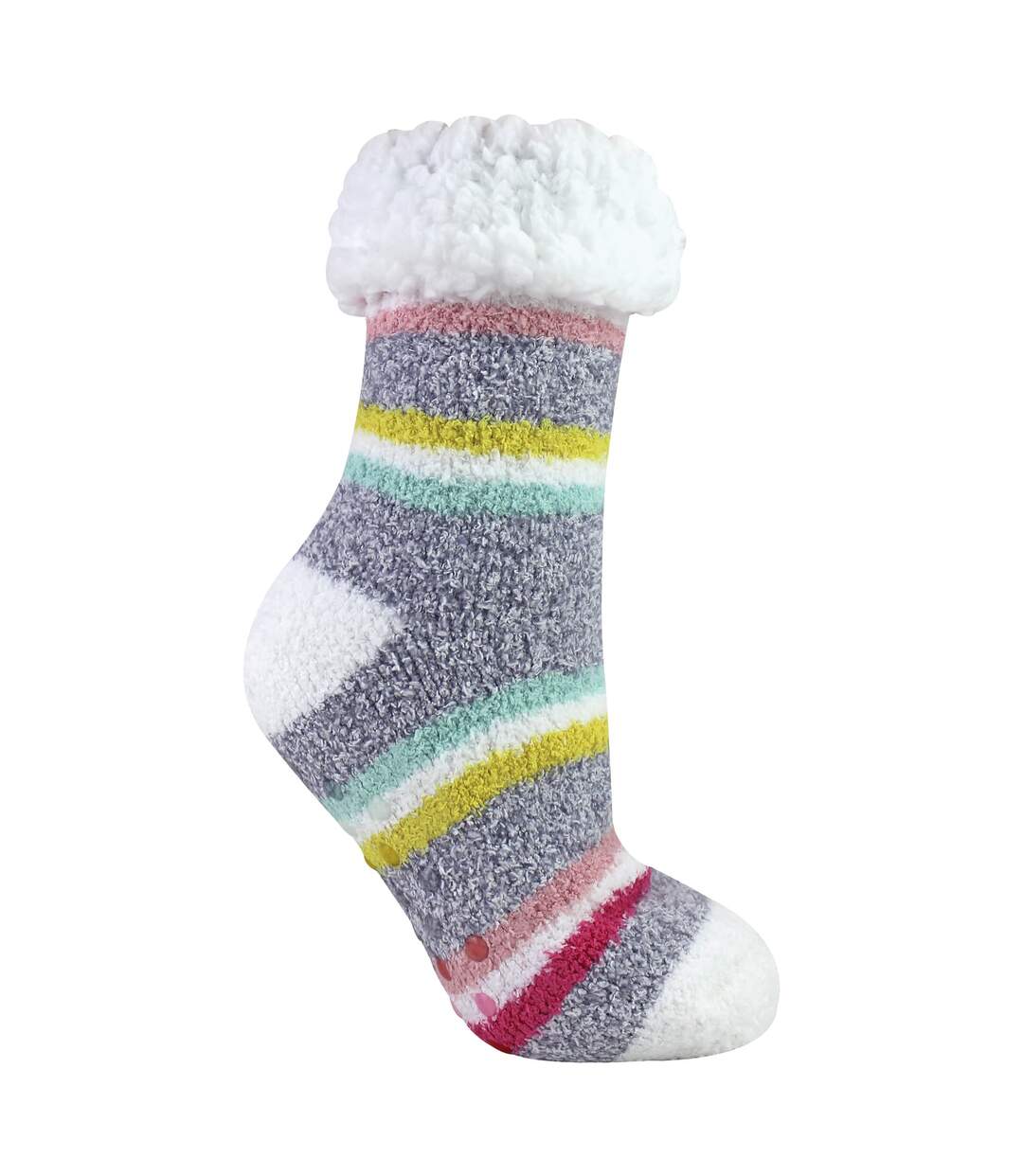 Ladies Soft Fluffy Lounge Socks | Warm Cosy Home Slipper Socks-3