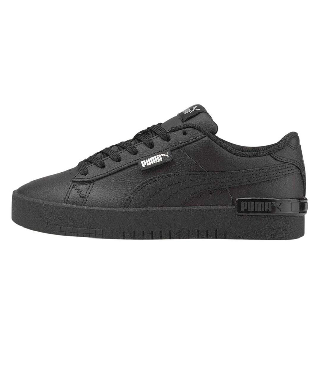 Womens/ladies Jada Platform Trainers Black Puma-3