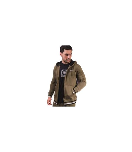 Veste À Capuche Homme Vert Kaki Noir Lambretta
