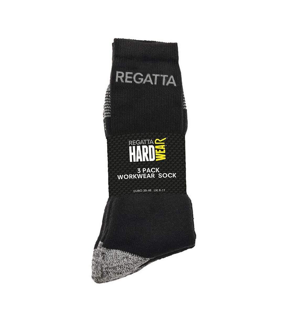 Chaussettes de travail renforcées 3 paires homme noir Regatta