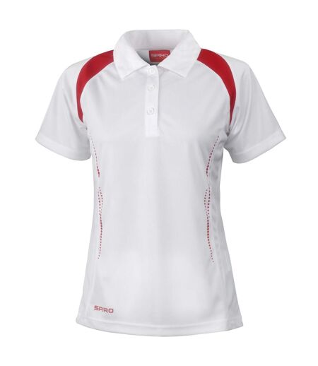 Polo sport femme blanc/rouge Spiro