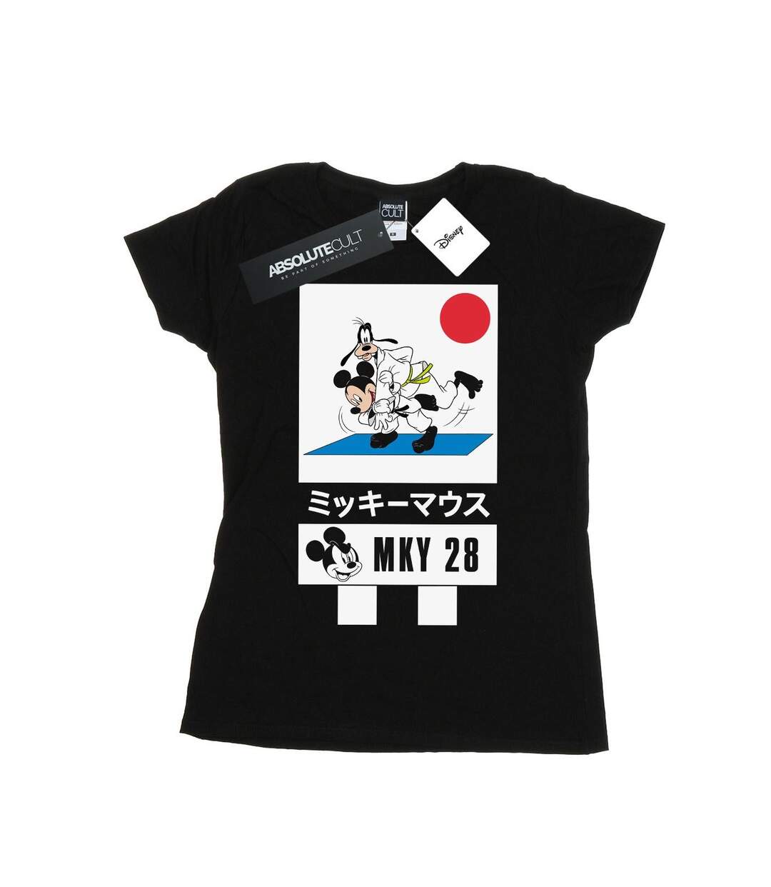 Disney T-shirt en coton Mickey et Goofy Karaté Femme/Ladies (Noir) - UTBI48727-1