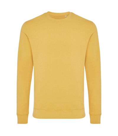 Unisex adult zion recycled cotton crew neck sweatshirt ochre yellow Iqoniq
