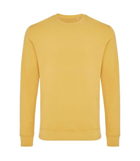 Unisex adult zion recycled cotton crew neck sweatshirt ochre yellow Iqoniq