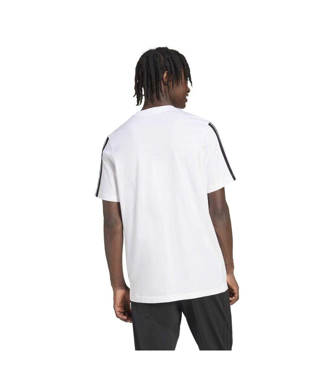 T-shirt Motif/style 3 Rayures Homme Blanc Noir Adidas-2
