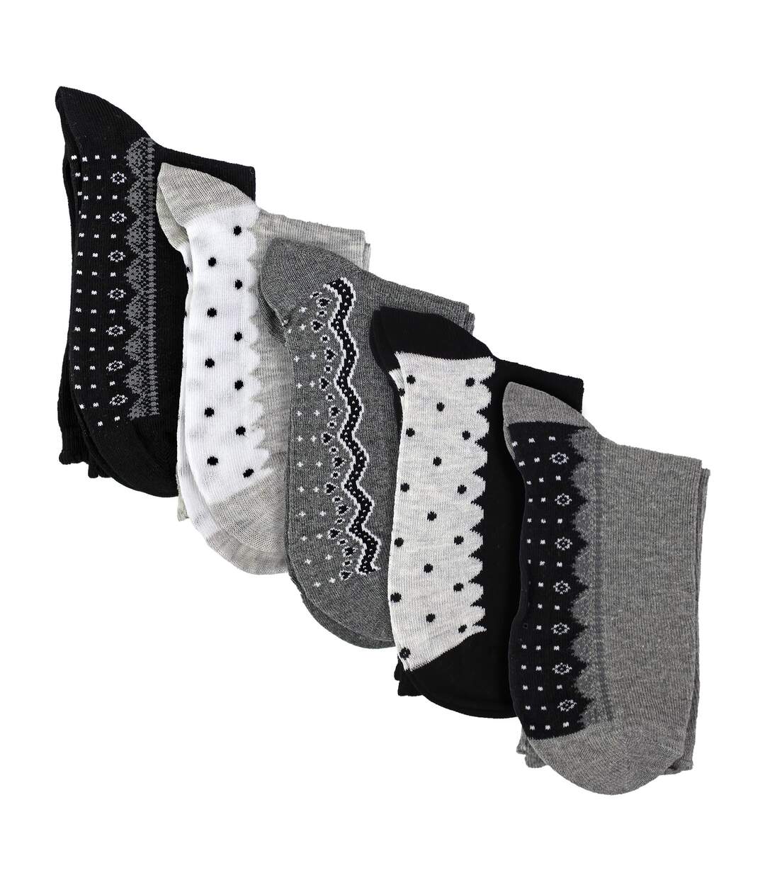 Sock Snob - 5 Paires de Chaussettes Femme à Dentelle et Pois en Coton Doux-3
