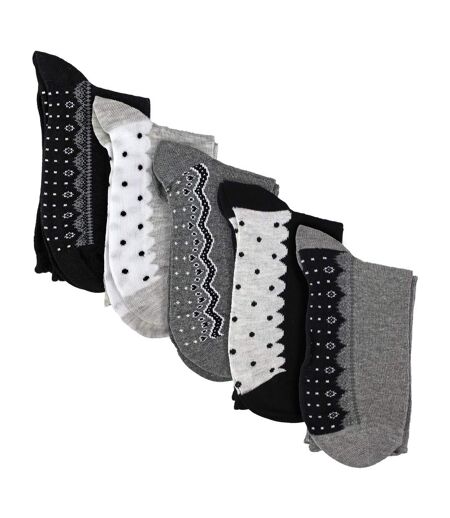 Sock Snob - 5 Paires de Chaussettes Femme à Dentelle et Pois en Coton Doux