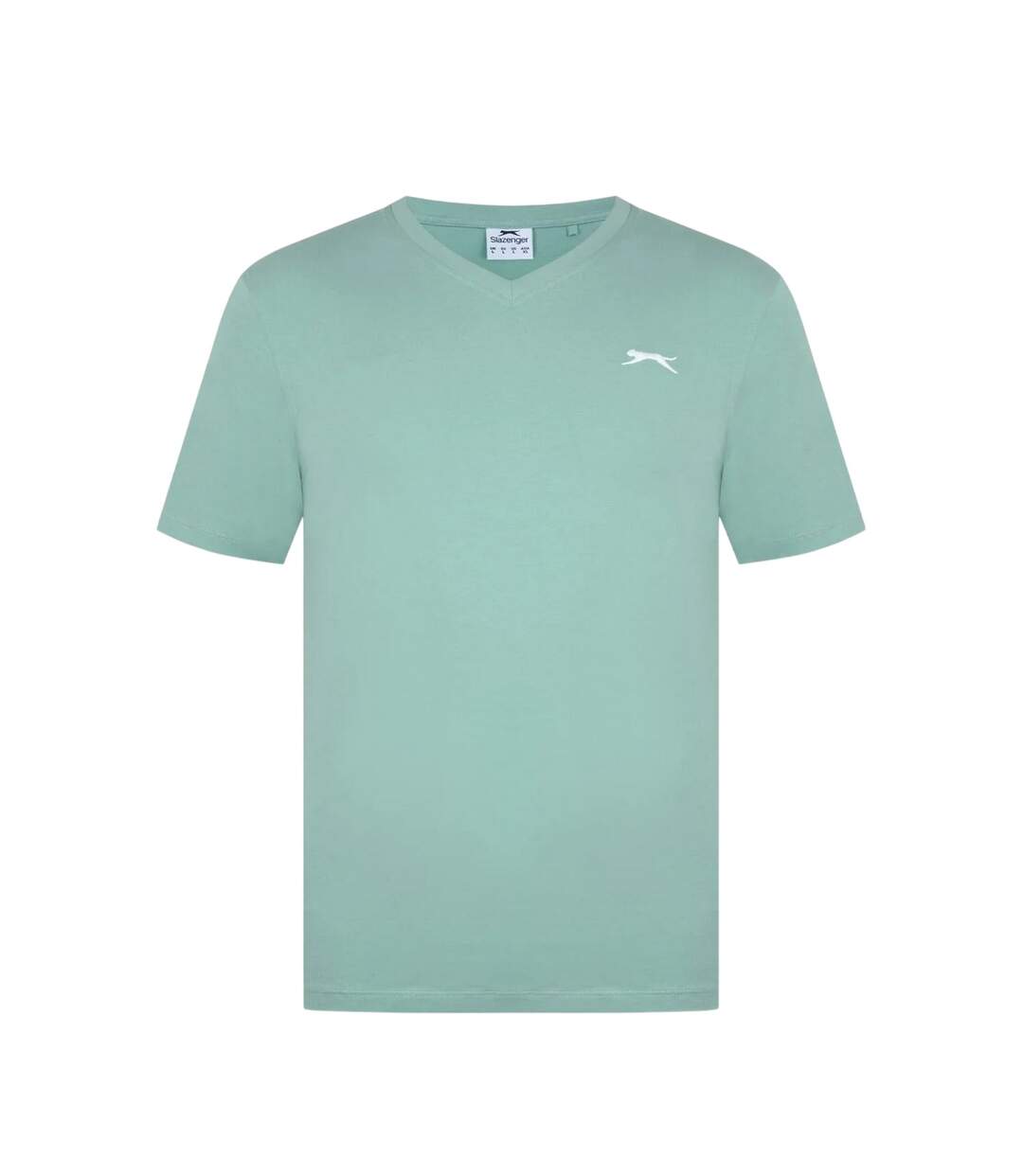 Mens Embroidered Logo Cotton T-shirt Pistachio Slazenger-1