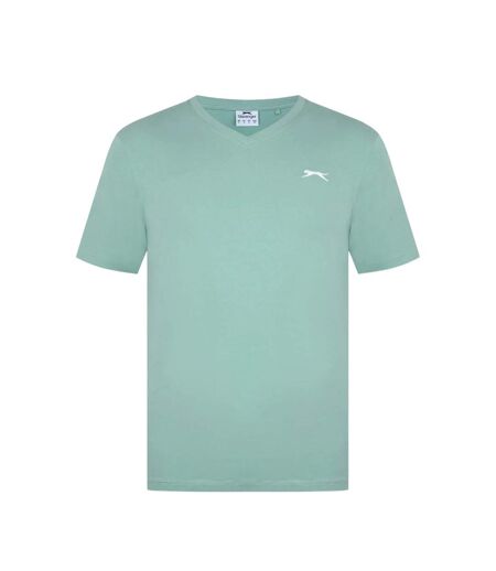Mens Embroidered Logo Cotton T-shirt Pistachio Slazenger