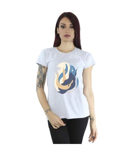 Disney T-shirt en coton Femme/Ladies The Little Mermaid Colour Silhouettes (Gris sportif) - UTBI26316