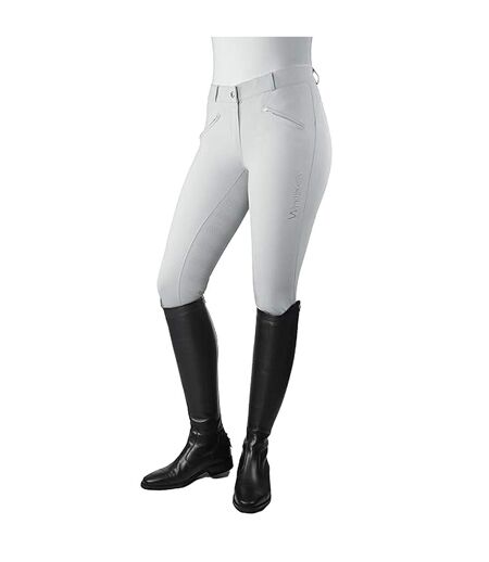Womens/ladies Miami Silicone Seat Breeches White Whitaker