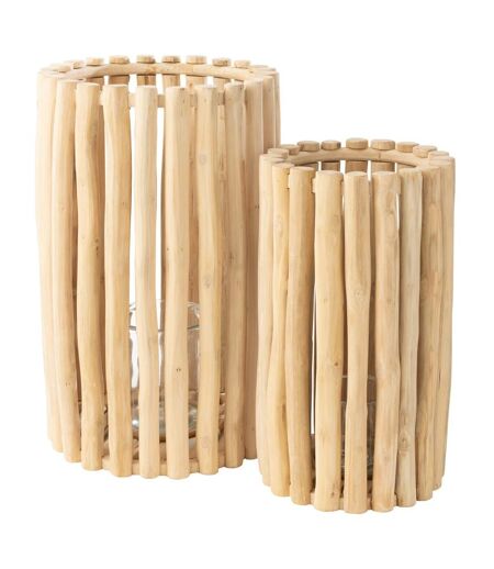 Lot de 2 Lanternes en Teck Myrtle 60cm Naturel
