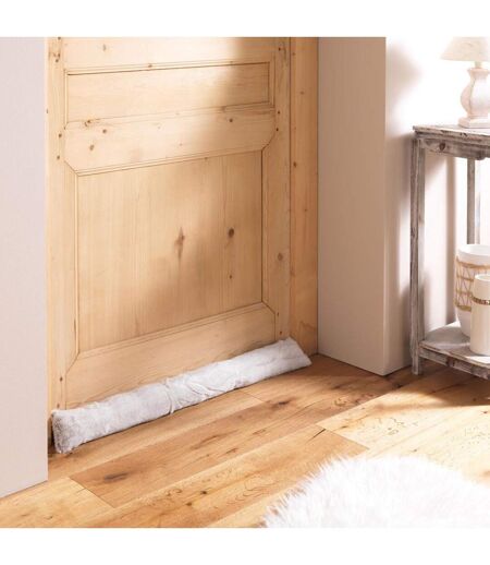 Boudin Bas de Porte Imitation Fourrure Lynx 80cm Naturel