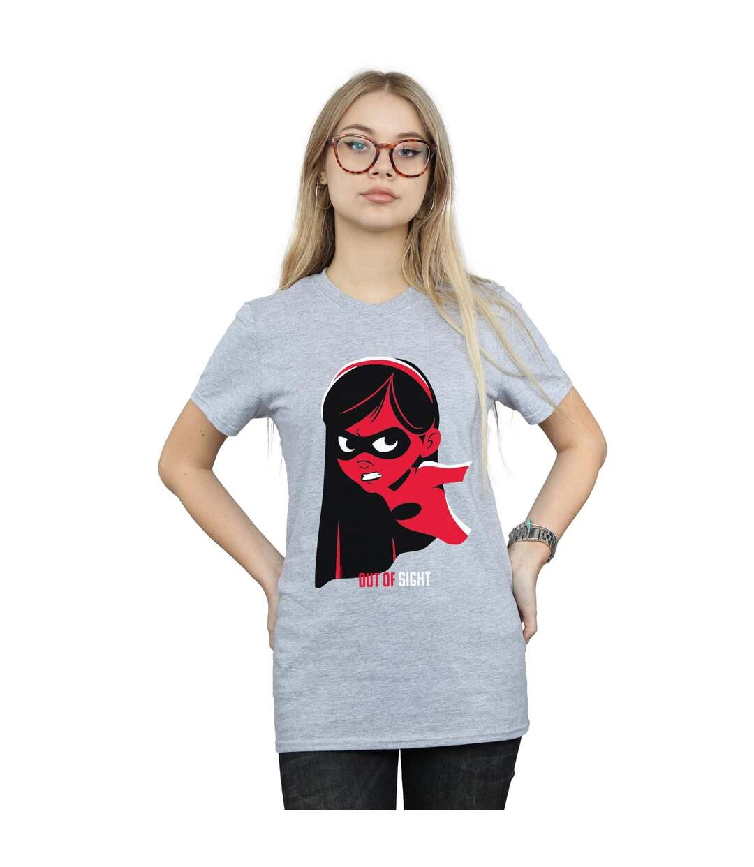 Disney Femme/Les femmes Incredibles 2 Incredible Girl - T-shirt boyfriend en coton (Gris sportif) - UTBI41944-2