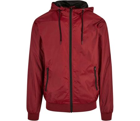 Coupe-vent style bomber - homme - BY016 - rouge bordeau et noir
