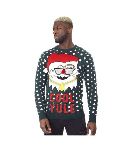 Brave Soul Mens Cool Yule Christmas Sweater (Pine Green)