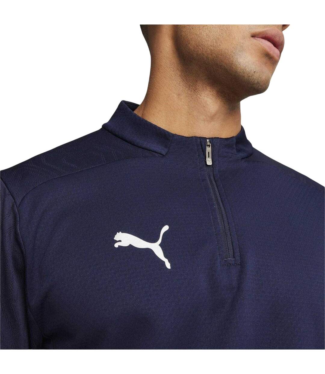 Mens Teamfinal Quarter Zip Training Fleece Top Navy Puma-4