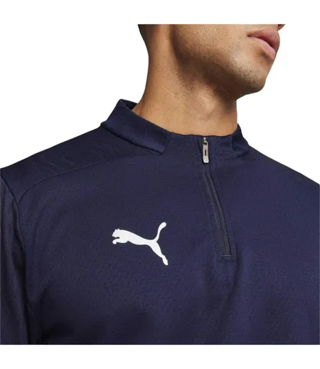 Mens Teamfinal Quarter Zip Training Fleece Top Navy Puma