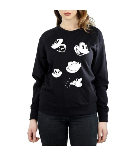 Disney Sweat-shirt Womens/Ladies Mickey Mouse Faces (Noir) - UTBI8710