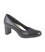Mod Comfys Womens/Ladies Block Heel Leather Court Shoes (Black) - UTDF1897