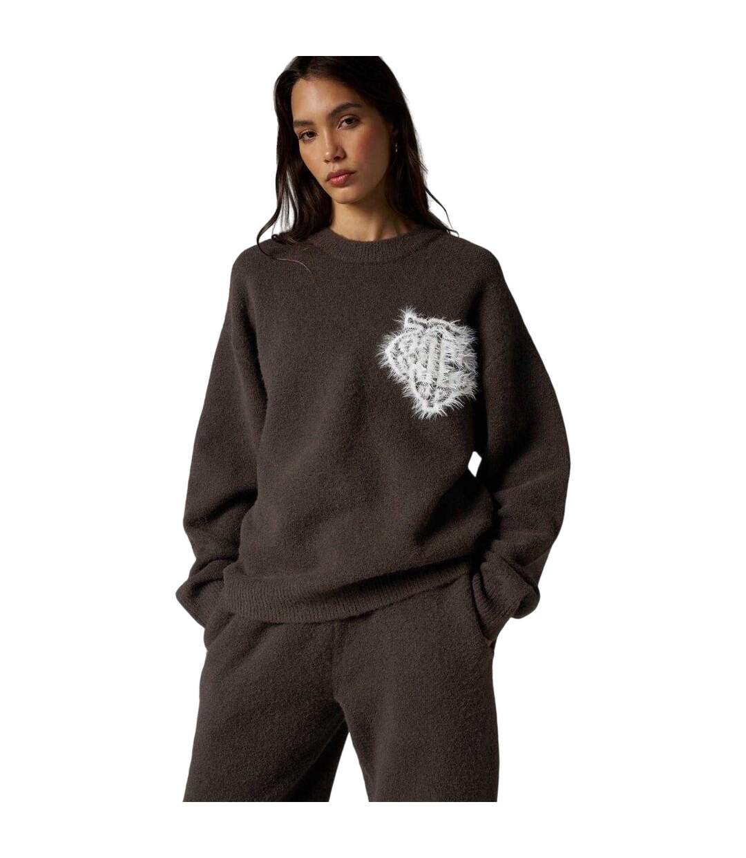 Sweat Hiver Femme Marron Couture-2