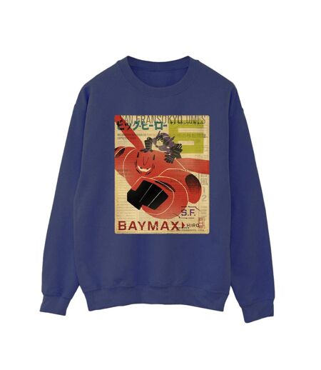 Disney - Sweat BIG HERO BAYMAX FLYING BAYMAX NEWSPAPER - Femme (Bleu marine) - UTBI11395