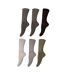Mens Bamboo Non-Binding Extra Wide Socks (6 Pairs) (Shades Of Brown) - UTUT680