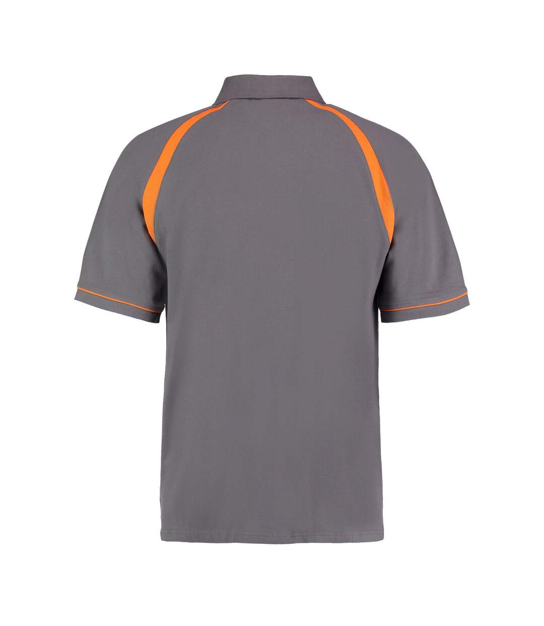 Mens oak hill piqué polo shirt charcoal/orange Kustom Kit