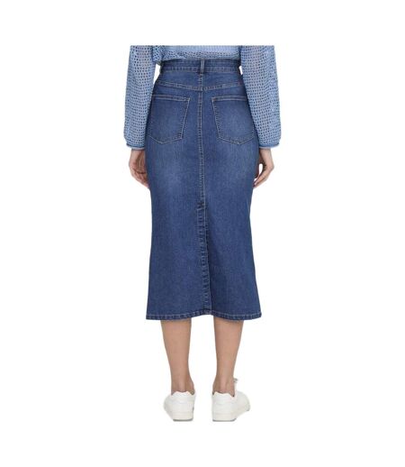 Jupe mi-longue bleu femme only marcella - l