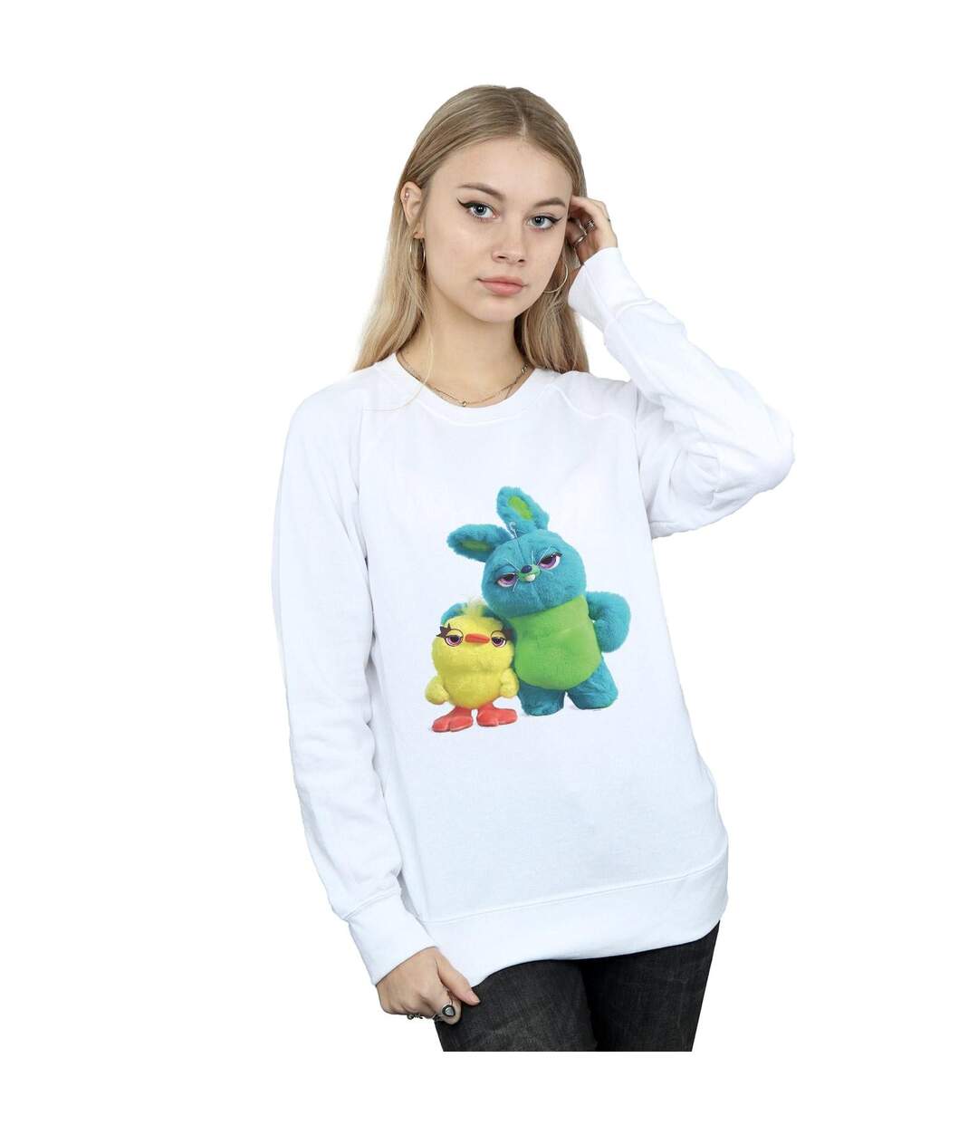 Disney Sweatshirt Womens/Ladies Toy Story 4 Ducky And Bunny (Blanc) - UTBI41985-2